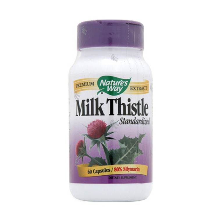 Natures Way Milk Thistle Standardized Vegetarian Capsules - 60 Ea