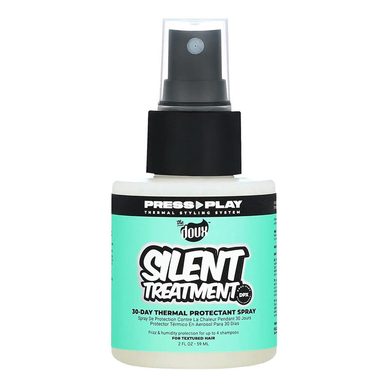 The Doux Silent Hair Treatment 30 Day Thermal Protectant Spray Heat Activated Frizz Defender 2Oz (59ml)