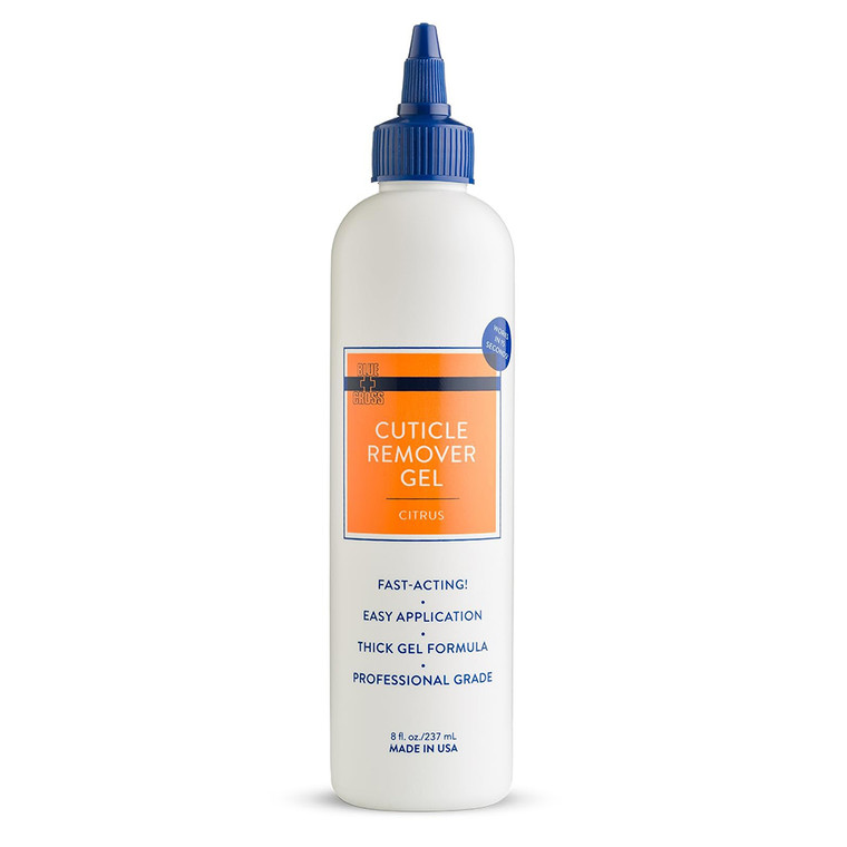 Blue Cross Cuticle Remover Thick Gel Formula Citrus Scent Strengthening Nails 8Oz (237ml)