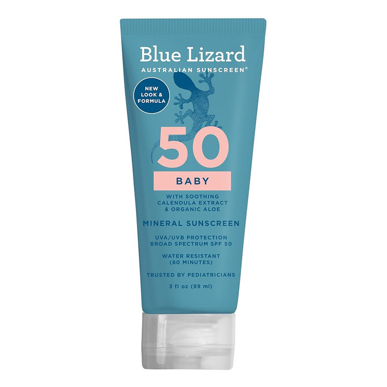 Blue Lizard Baby Mineral Sunscreen SPF 50 with Organic Aloe Gentle Protection 3Oz (89ml)