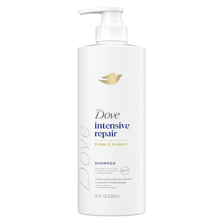 Dove Damage Therapy Intensive Repair Shampoo with Bio Protein Amino Serum Protects Repairs and Restores Hair Strength 18Oz (532ml)