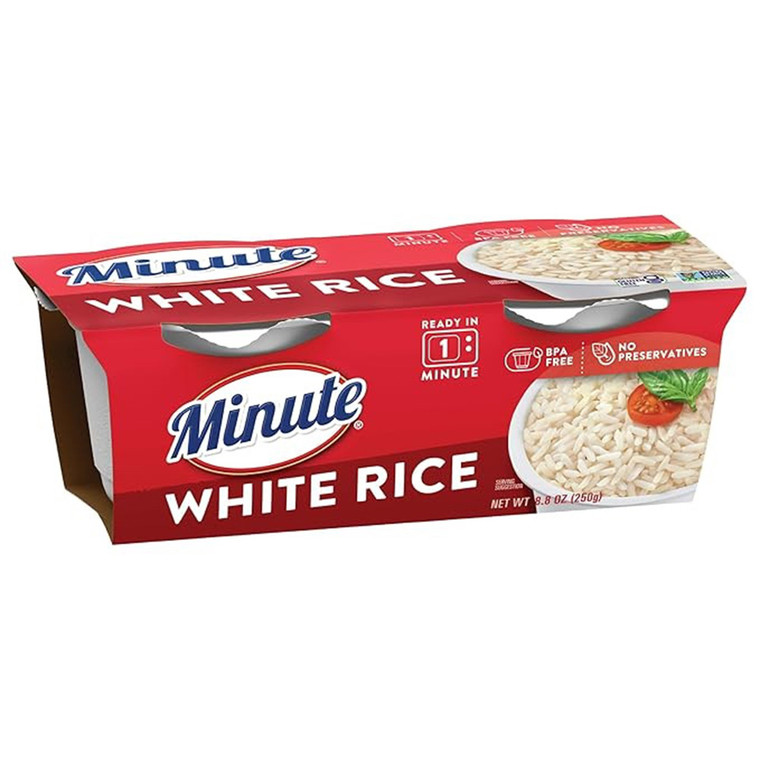 Minute White Rice No Preservatives Gluten Free Microwaveable 2 Cups 1Ea
