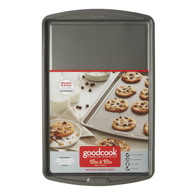 GoodCook 15 Inch x 10 Inch Nonstick Multi Purpose Cookie Sheet for Baking Roasting and Cooking 1Ea
