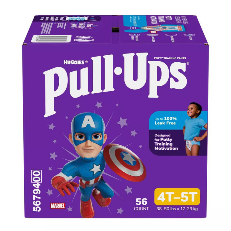 Huggies Pull Ups Boys Training Pants 4TA-5T for Potty Training with Comfortable Leak Guard Fit 56Ea