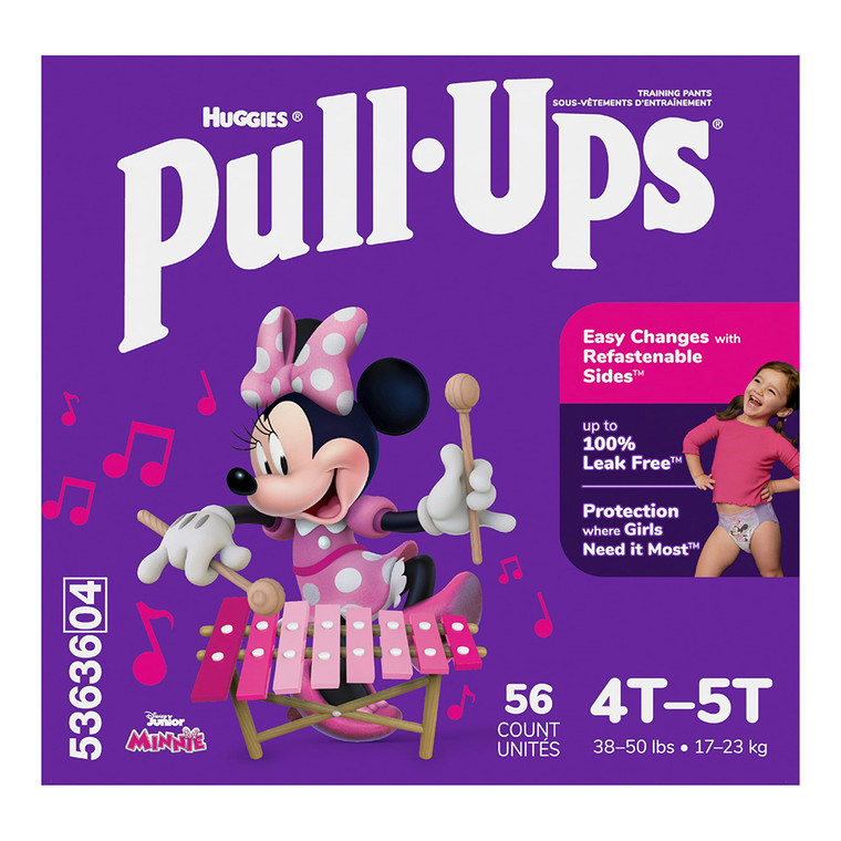 Huggies Pull Ups Girls Training Pants 4TA-5T for Potty Training and Leak Protection 56Ea
