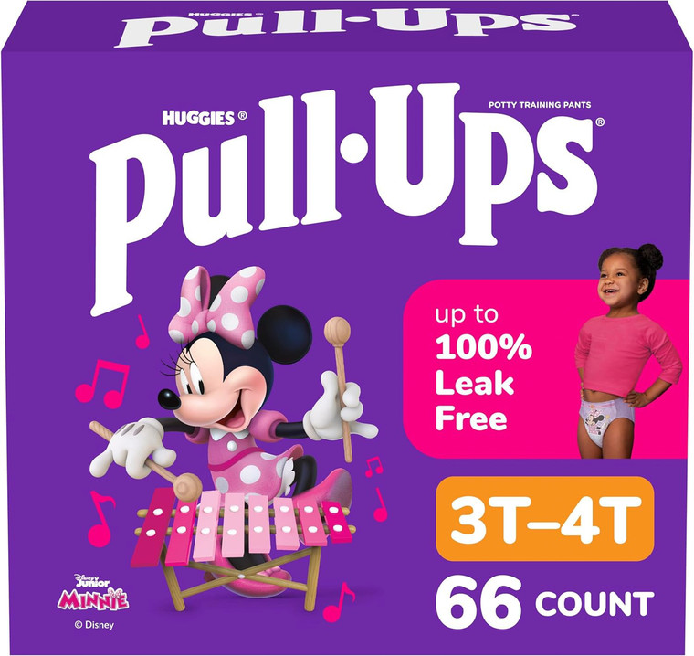 Huggies Pull Ups Girls Training Pants Size 3T to 4T for Potty Training 66Ea