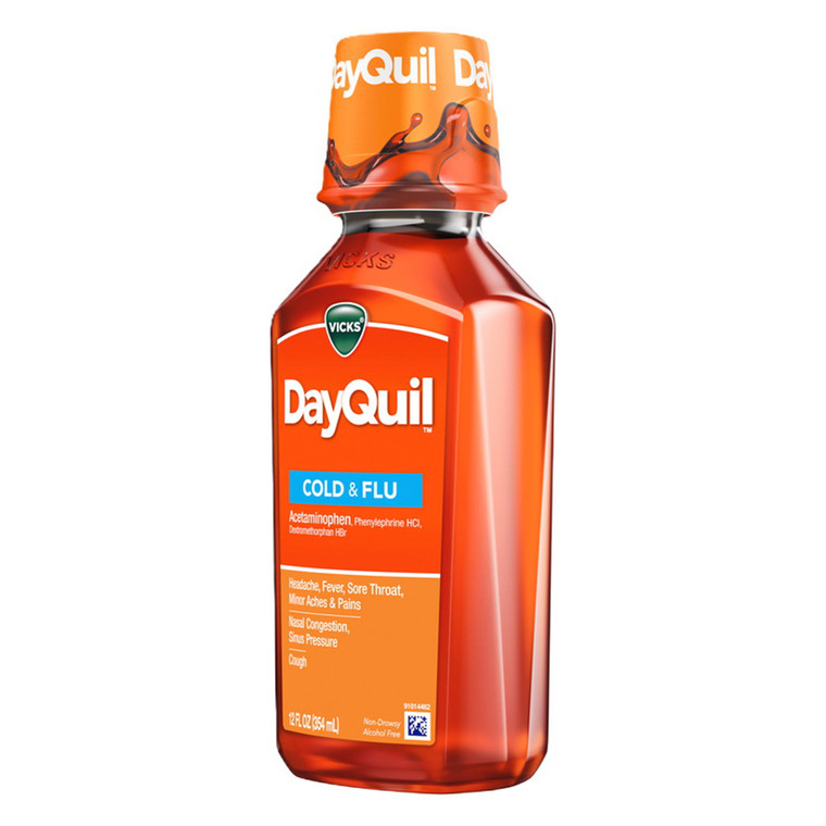 Vicks DayQuil Intense Cold and Flu Liquid for Powerful Daytime Symptom Relief 12Oz (354ml)