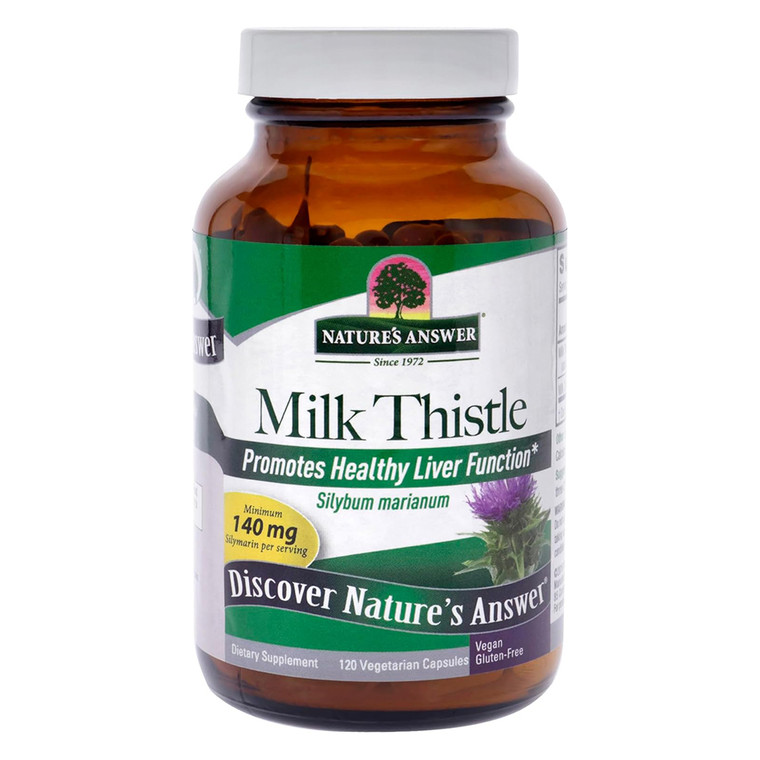 Natures Answer Milk Thistle Extract 140mg Veg Capsules Supports Detox and Digestive Health 120Ea