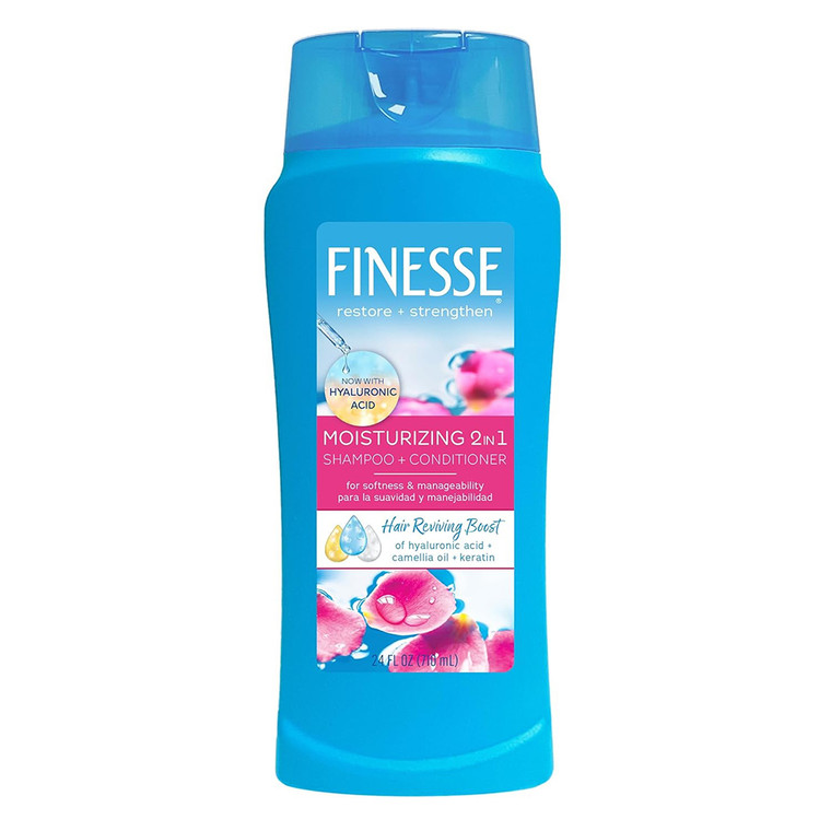 Finesse Moisturizing 2 In 1 Shampoo and Conditioner with Hyaluronic Acid and Keratin 24Oz (710ml)