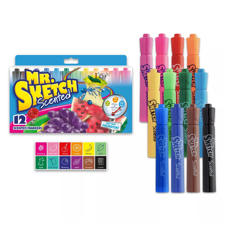 Mr.Sketch Scented Watercolor Marker Assorted Classic Colors 12Ea