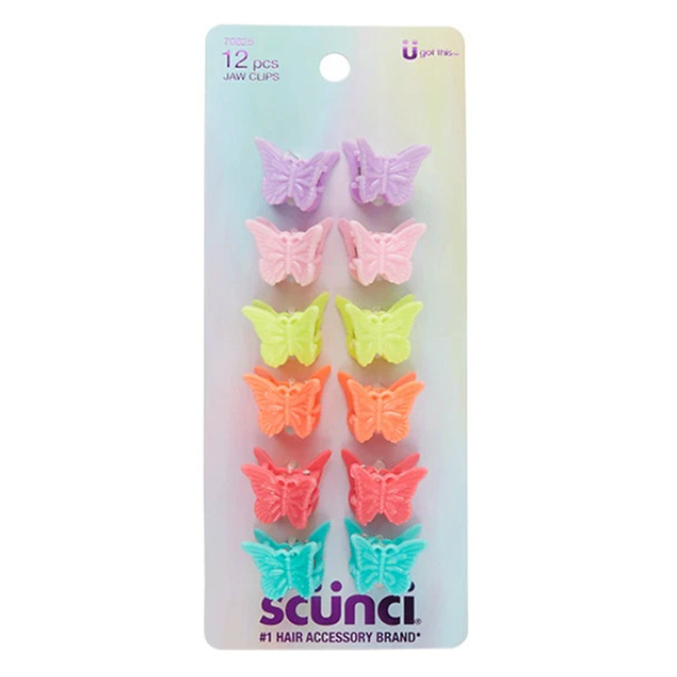Scunci by Conair Butterfly Mini Jaw Multicolor Hair Clips 12 Ea