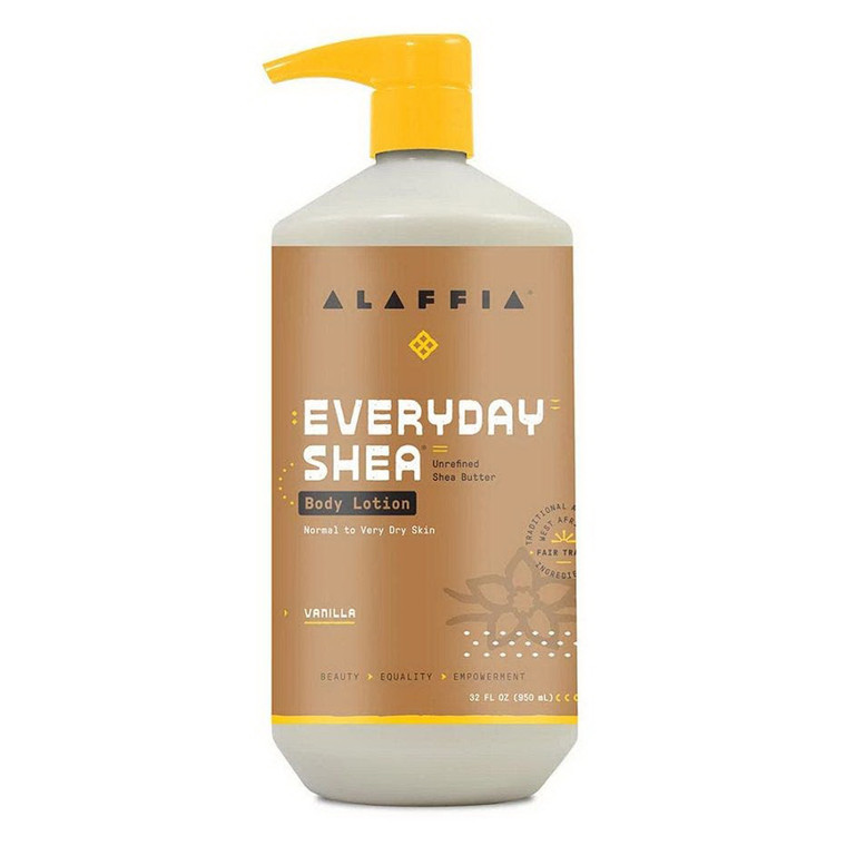 Alaffia Everyday Shea Body Lotion Vanilla with Lemongrass and Shea Leaf Moisturizer 32Oz (950ml)