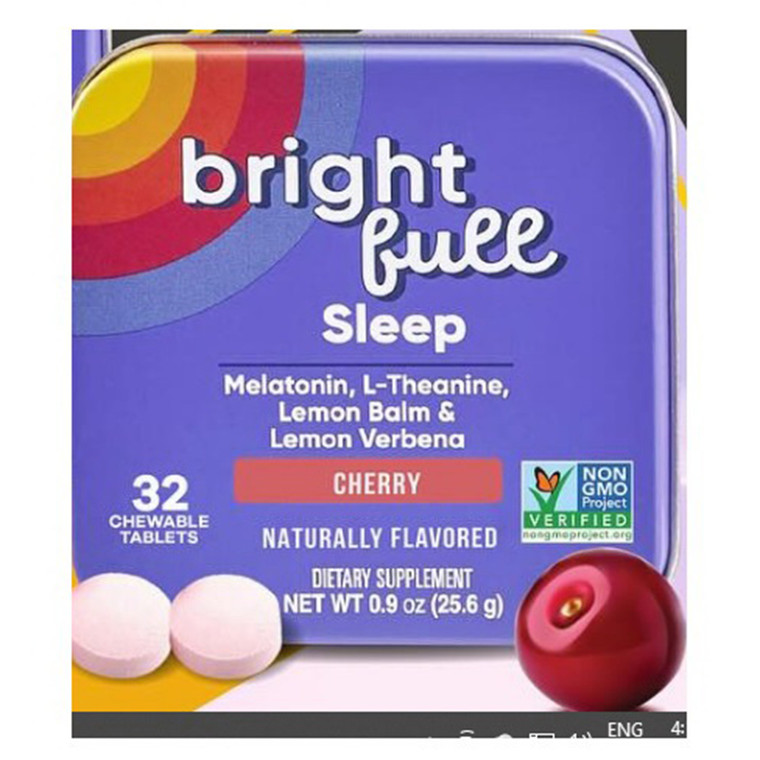 Brightfull Sleep Melatonin Lemon Verbena Cherry Natural Flavor 32Ea
