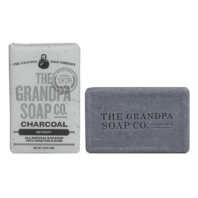 The Grandpa Soap Company Face and Body Bar Soap Charcoal Detoxify 1.35Oz (38g)