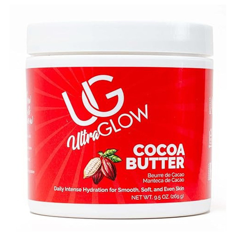 Ultra Glow Solid Cocoa Butter Jar Rich with Aloe Vera and Coconut Oil Restores Moisture to Dry Rough Skin Softens and Smoothes All Skin Types 9.5Oz (269g)