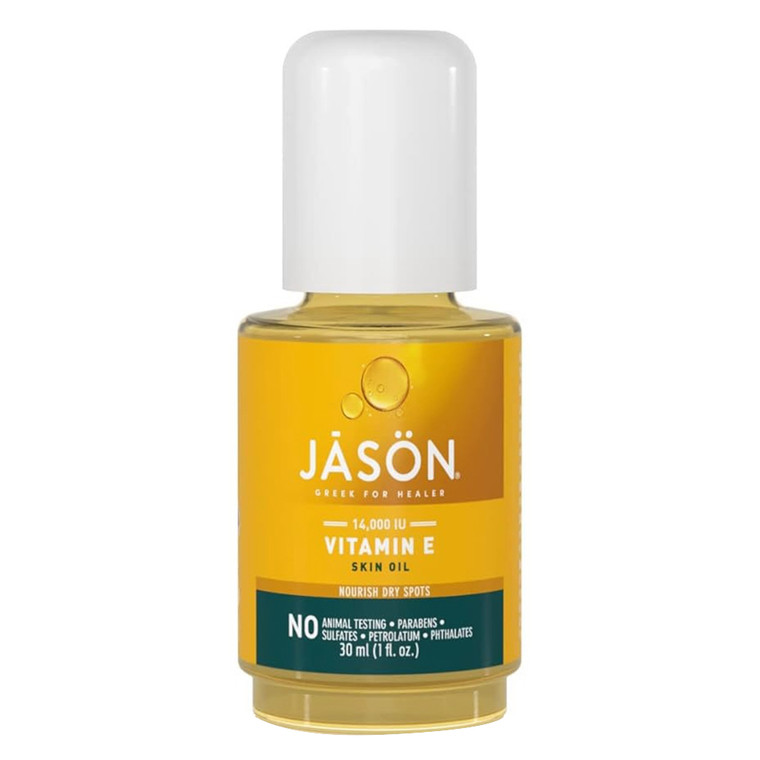 Jason Vitamin E 14000 IU Skin Oil with Vitamin E and Avocado Oils Nourishing Dry Spots Feel Moisturized and Silky Smooth All Day Long Sulfate and Paraben Free 1Oz (30ml)