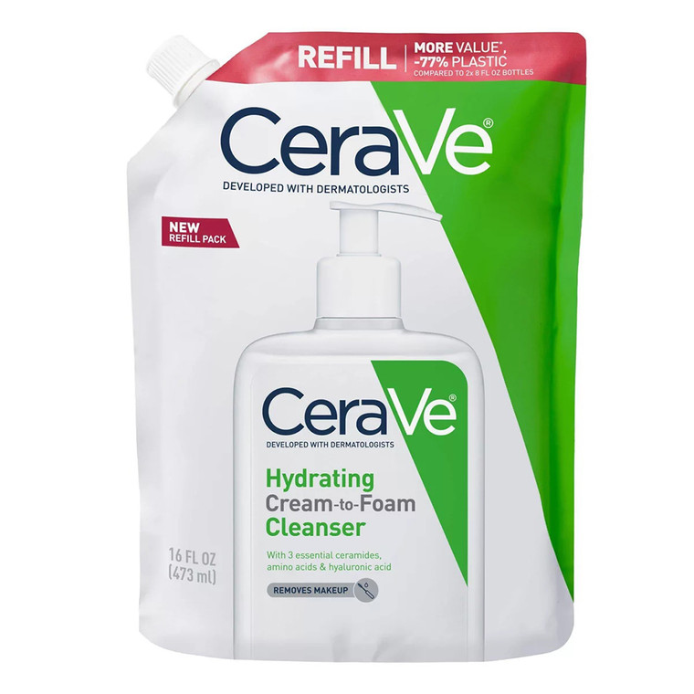 Cerave Hydrating Cream to Foam Facial Cleanser Refill 16Oz (473ml)