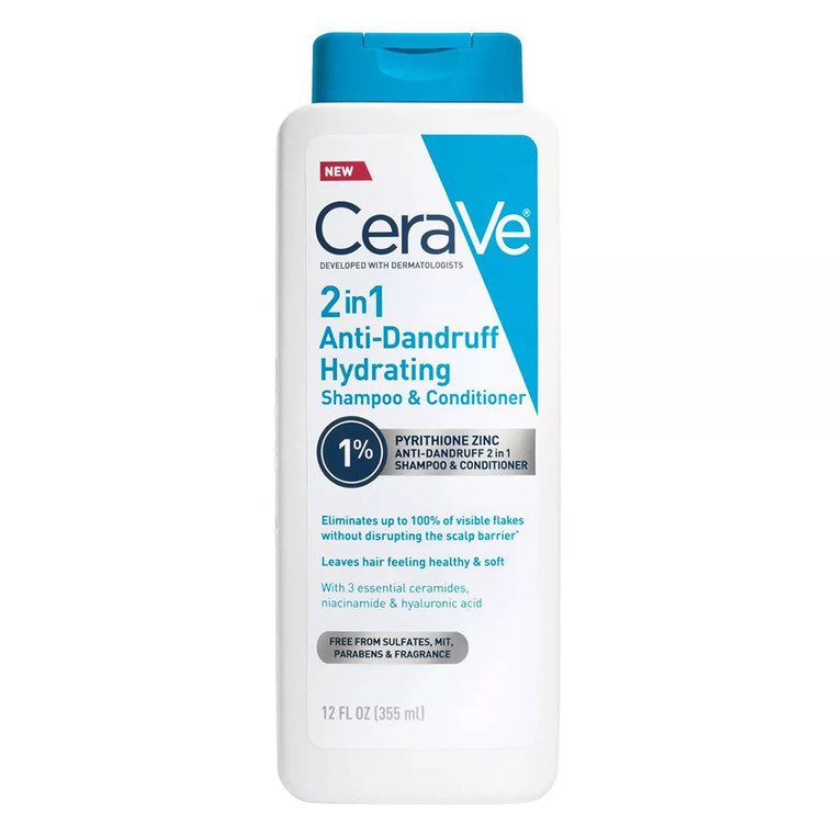 Cerave 2 in 1 Anti Dandruff Hydrating Shampoo and Conditioner 12Oz (355ml)
