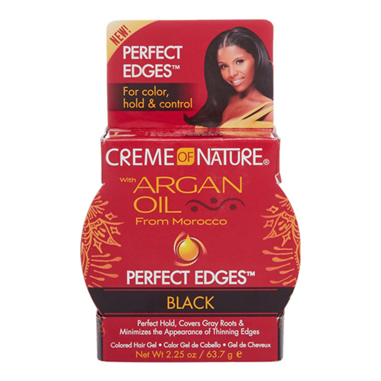Creme Of Nature With Argan Oil Perfect Edges Hair Gel, Black, 2.25 Oz