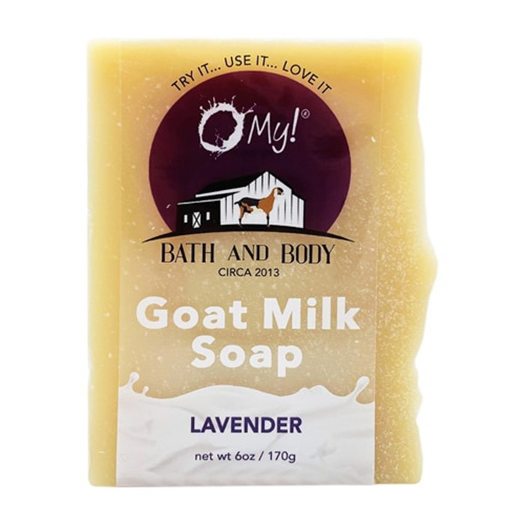 O My Goat Milk Essential Oil Bar Soap Lavender for Cleansing and Soothing Skin 6Oz (170g)