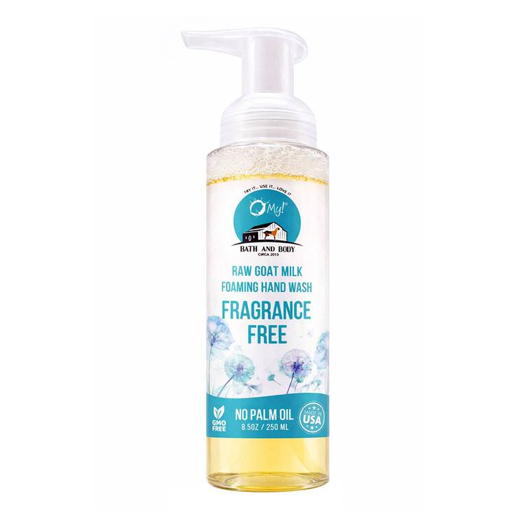 O My Foaming Hand Wash Goat Milk Fragrance Free for Gentle Cleansing of Sensitive Skin 8.5Oz (250ml)