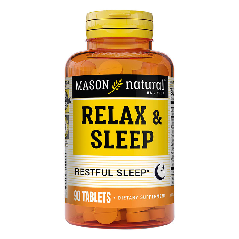 Mason Natural Relax and Sleep Muscle Relax Tablets Promotes Healthy and Restful Sleep 90Ea