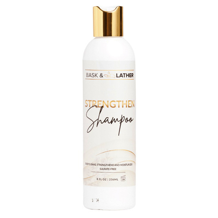 Bask and Lather Strengthen Hair Shampoo Deep Cleans and Moisturizes Sulfate Free 8Oz (236ml)