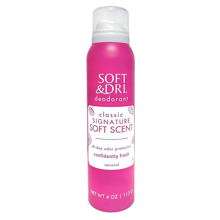 Soft and Dri Classic Signature Soft Scent Deodorant Spray Long Lasting Odor Protection 4Oz (113g)