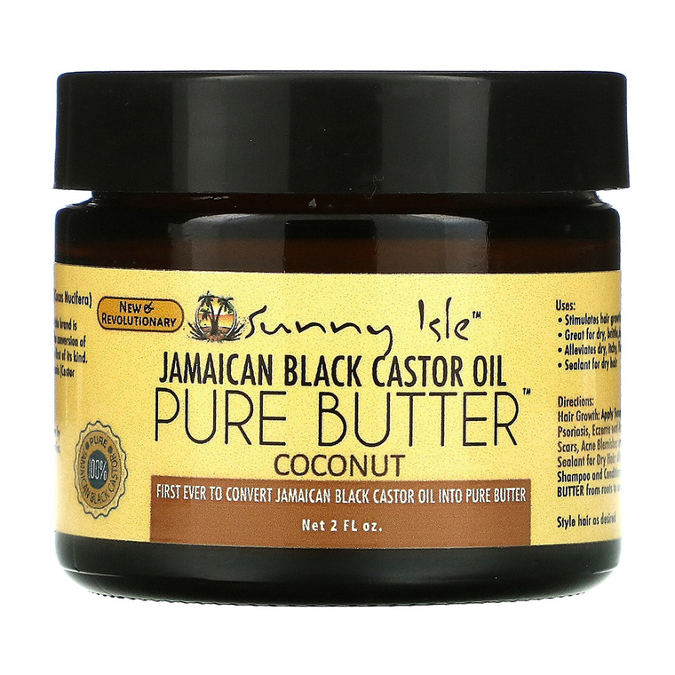 Sunny Isle Jamaican Black Castor Oil Pure Butter Coconut Stimulates Hair Growth 2Oz