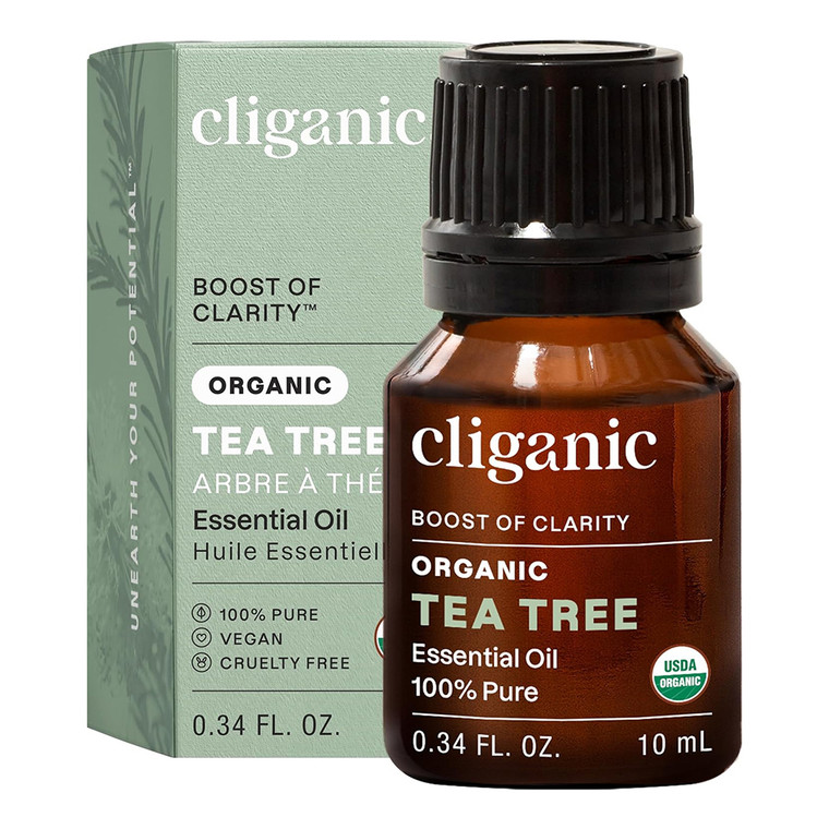 Cliganic Organic Tea Tree Essential Oil for Purifying Skin 0.34Oz (10ml)