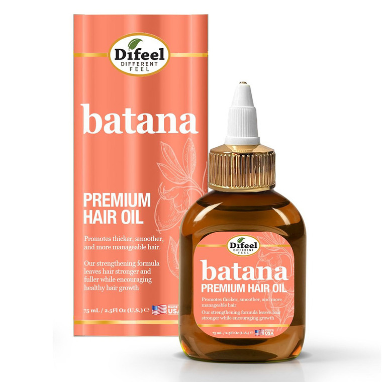 Difeel Batana Premium Hair Oil Promotes thicker and Smoother Hair 2.5Oz (75ml)