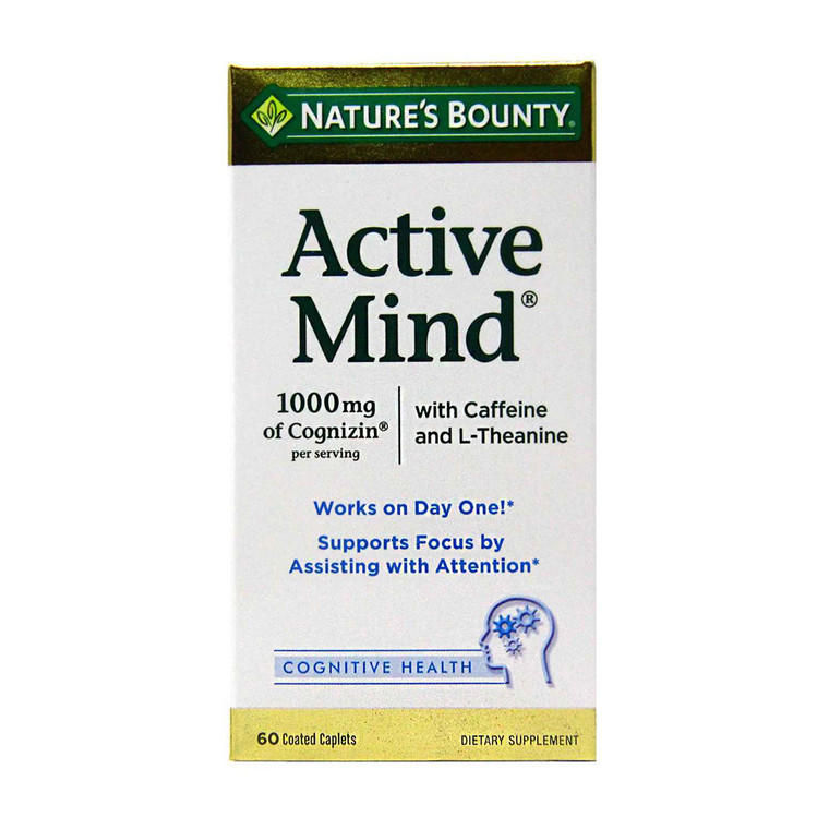 Natures Bounty Active Mind 1000mg Of Cognizin Caplets, 60 Ea