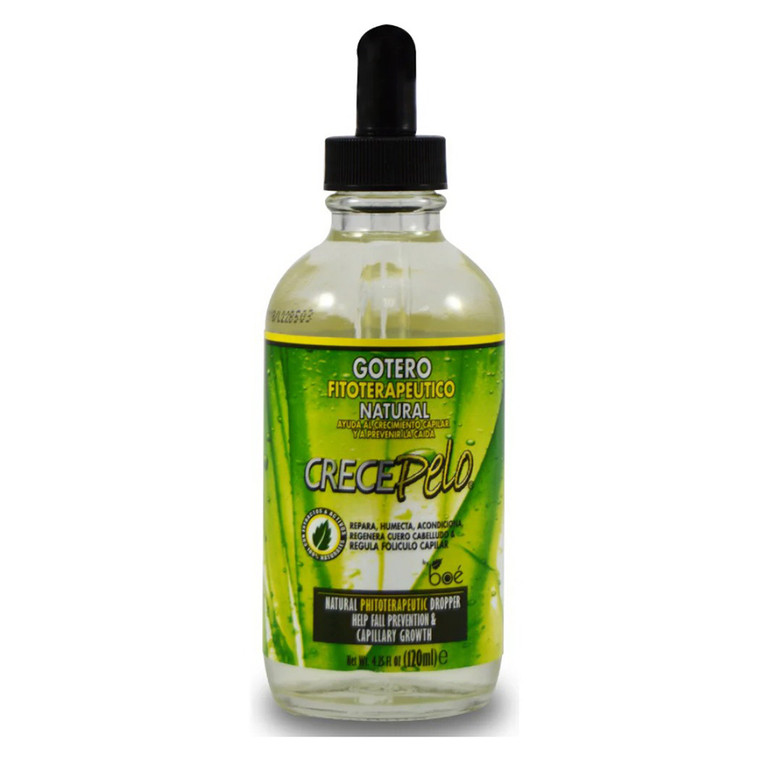 Boe Crece Pelo Gotero Dropper for Natural Hair Growth and Scalp Strengthening 4Oz (120ml)