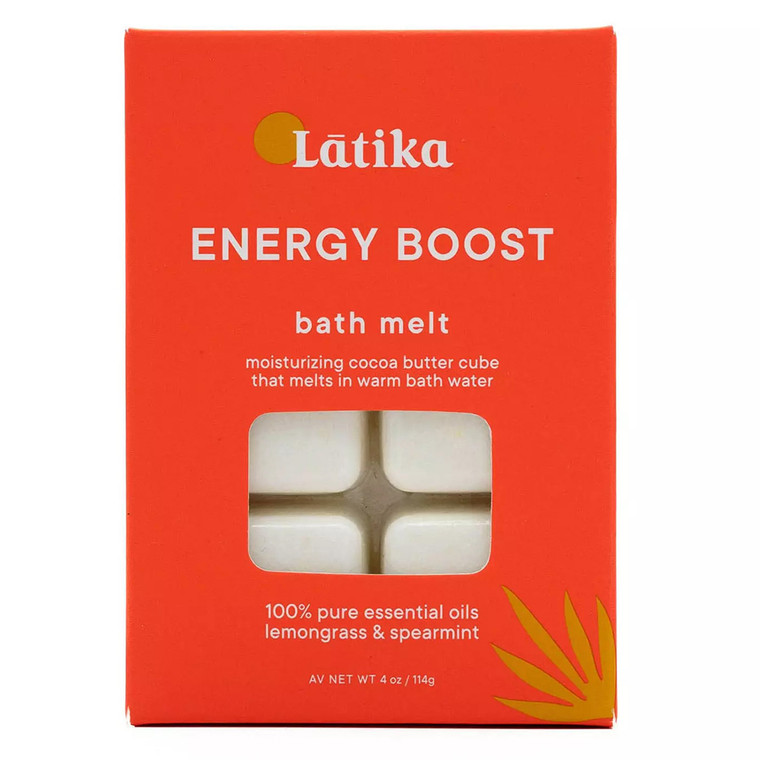Latika Body Essentials Energy Boost Bath Melt with Essential Oils Lemongrass and Spearmint 6Ea