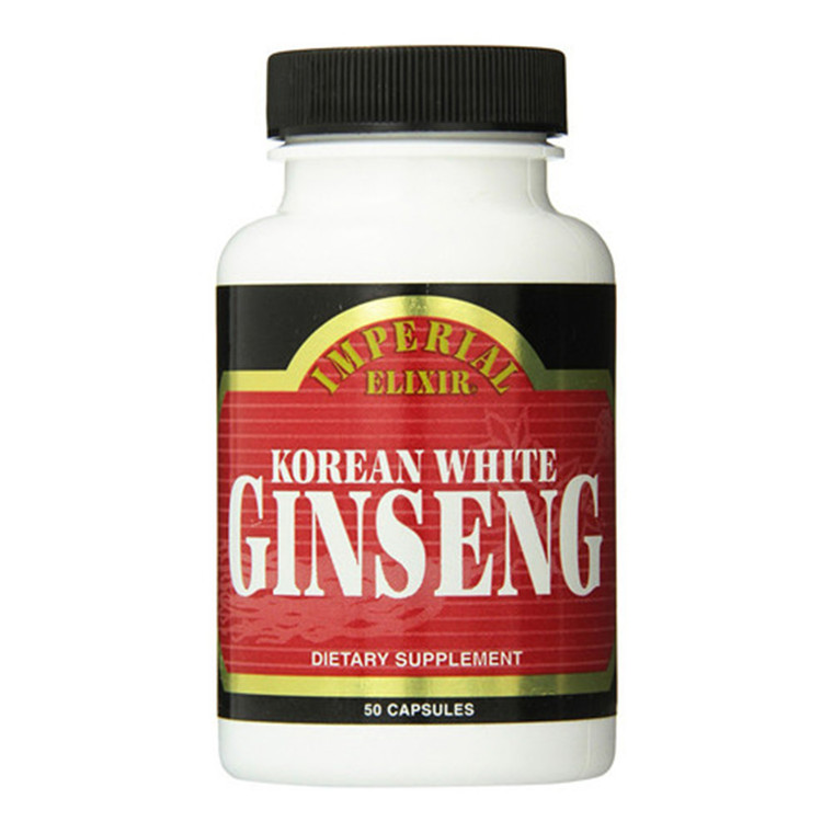 Imperial Elixir Korean White Ginseng Capsules Help Support Overall Well Being and Vitality 50Ea