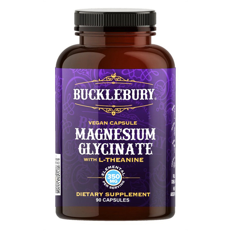 Bucklebury Magnesium Glycinate with L Theanine Capsules for Relaxation Calm and Muscle Support 90Ea