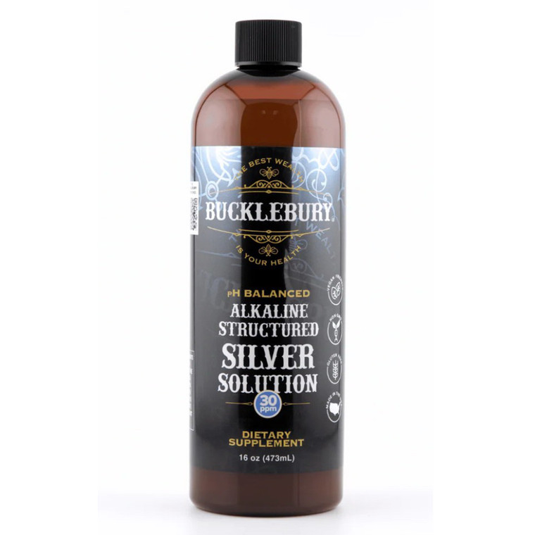Bucklebury Alkaline Structured Silver Solution for Immune System Support 16Oz (473ml)
