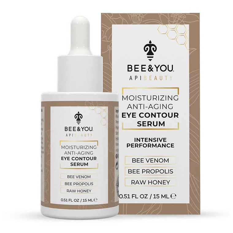 Bee and You Eye Serum Moisturizing Anti Aging Eye Serum for Dark Circles Under Eye Treatment and Puffiness 0.51Oz (15ml)