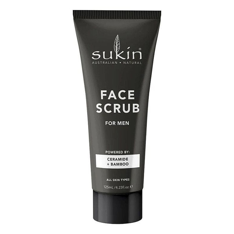Sukin Mens Facial Scrub Moisturize and Soften Skin Leaving Refreshed and Purified for All Skin Types 4.23Oz (125ml)
