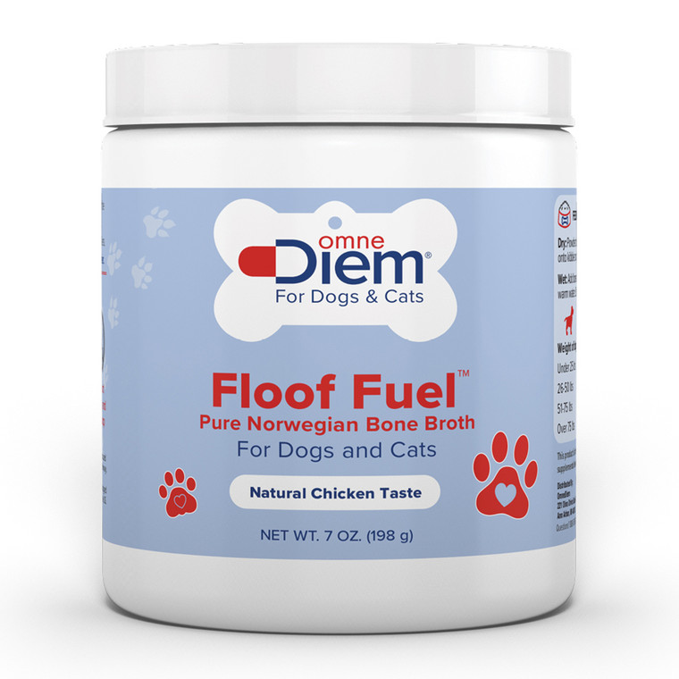 Omne Diem Floof Fuel Pure Norwegian Bone Broth for Dogs and Cats Natural Chicken Taste 7Oz (198g)