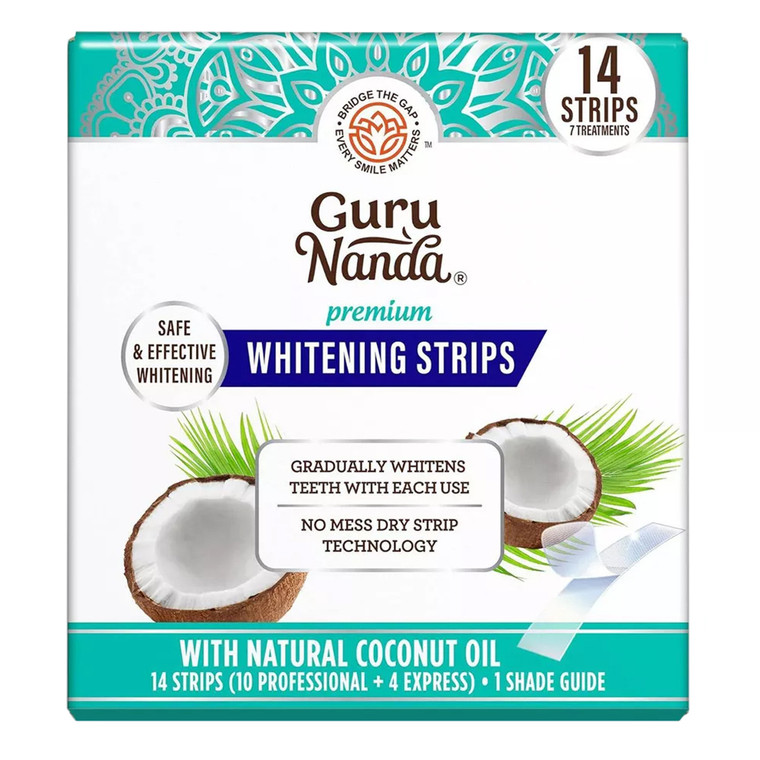 GuruNanda Teeth Whitening Strips for Removing Surface Stains 14Ea