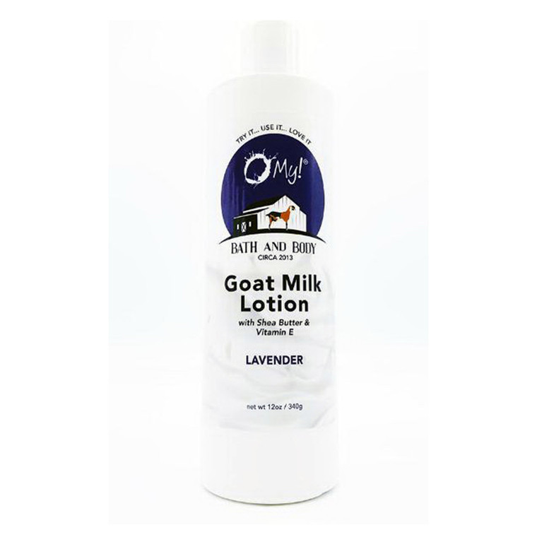 O My Bath and Body Goat Milk Lotion Lavender with Raw Goat Milk Shea Butter and Vitamin E Parabens Free 12Oz (340g)