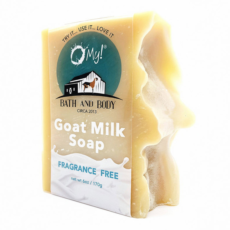 O My Bath and Body Goat Milk Soap Bar Help Exfoliate and Refine Skin Fragrance Free 6Oz (170g)