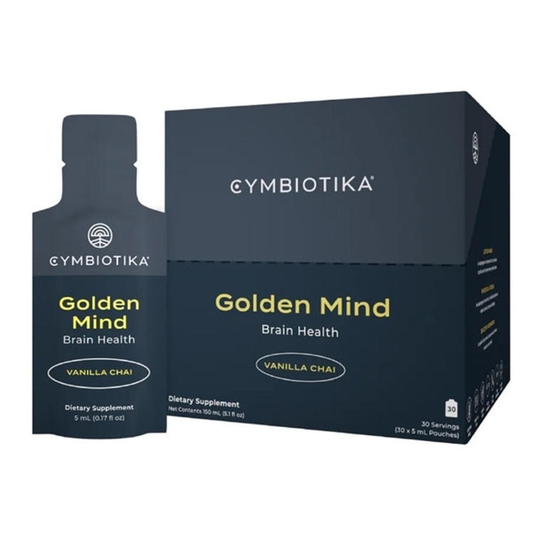 Cymbiotika Golden Mind Brain Health Vanilla Chai Boosts Cognitive Function and Calms Nervous System 30Ea
