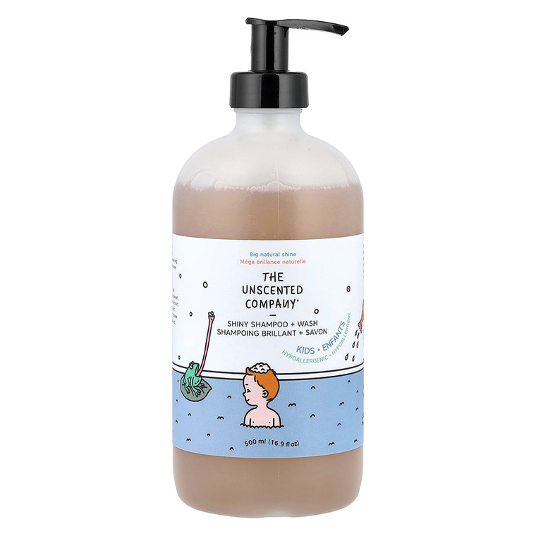 The Unscented Company Kids Enfants Shiny Shampoo Wash for Soft and Shiny Locks 16.9Oz (500ml)