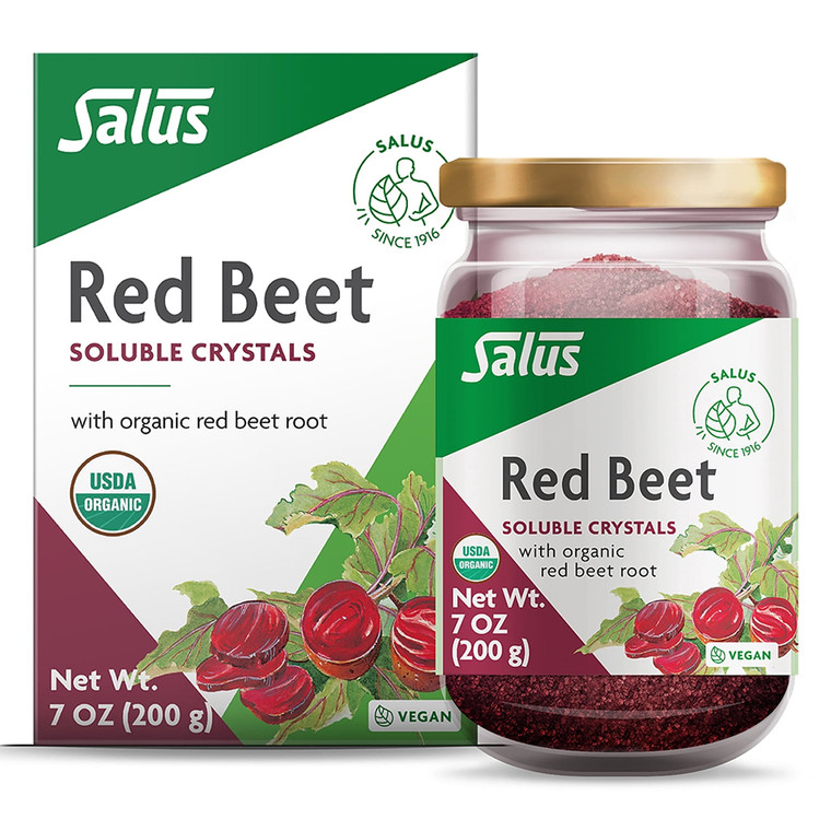 Salus Red Beet Soluble Crystals with Organic Beet Root Powder Mix for Circulation and Nutritional Support 7Oz (200g)