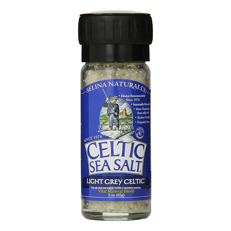 Celtic Sea Salt Light Grey Grinder Vital Mineral Blend White 3Oz (85g)