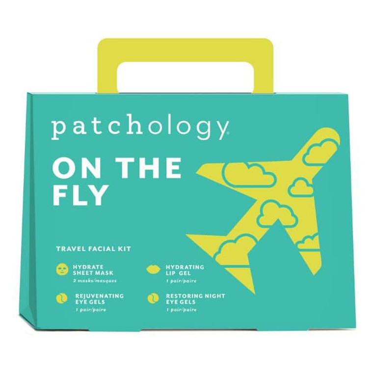 Patchology On the Fly Travel Facial Kit Support Hydrate FlashMasque Rejuvenating Eye Gels and Hydrating Lip Gel 1Ea
