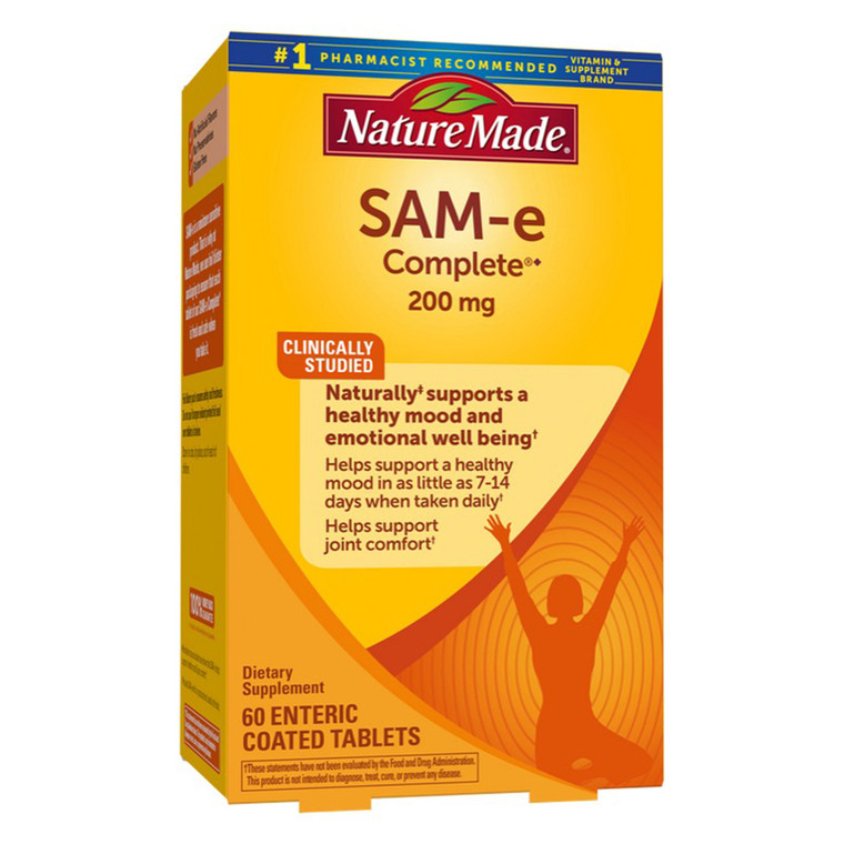 Nature Made Sam E Complete 200mg Enteric Coated Tablets support Healthy Mood and Joint Comfort 60Ea