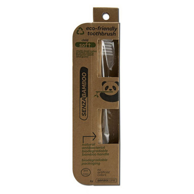 Senzacare Eco Friendly Bamboo Toothbrushes Child for Kids Teeth Cleaning 6Ea